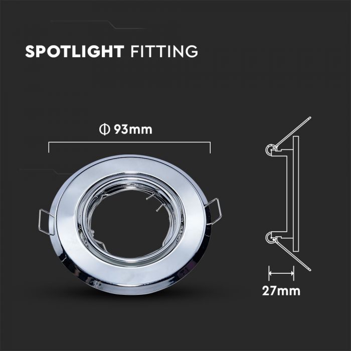 GU10 Spotlight Fitting Round Chome 2pcs/box