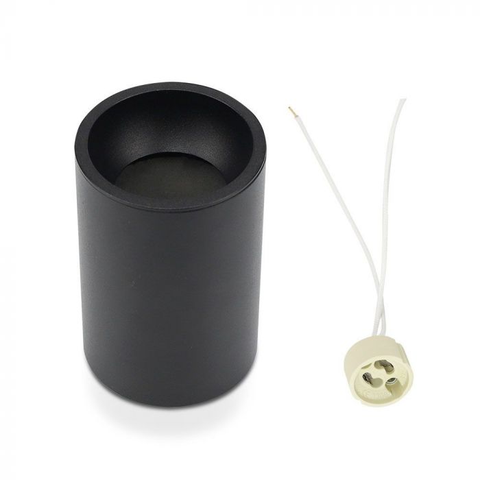 LED SURFACE GU10 FITTING ALUMINIUM ROUND 87X107 BLACK