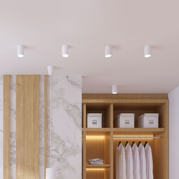 LED SURFACE GU10 FITTING ALUMINIUM ROUND 60X110 WHITE