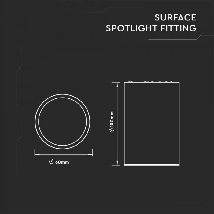 LED SURFACE GU10 FITTING ALUMINIUM ROUND 60X110 WHITE