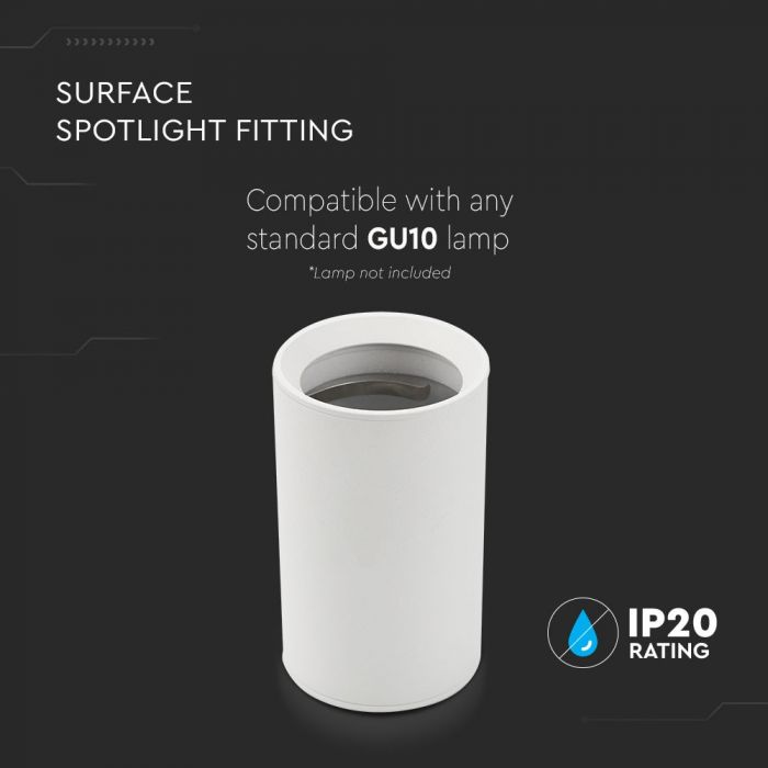 LED SURFACE GU10 FITTING ALUMINIUM ROUND 60X110 WHITE