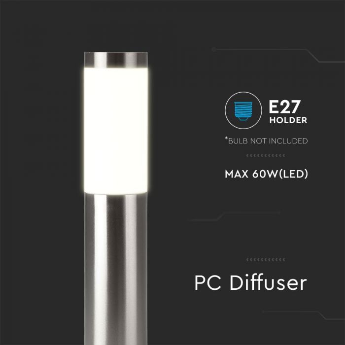 LED BOLLARD E27 LAMP STAINLESS STEEL 76X110X1100 IP44 SN
