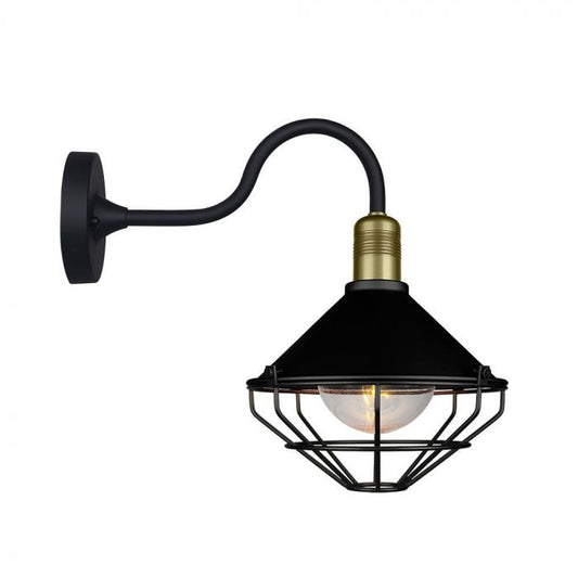 LED WALL E27 LAMP MAT BLACK DOWN 250X365X420 IP65