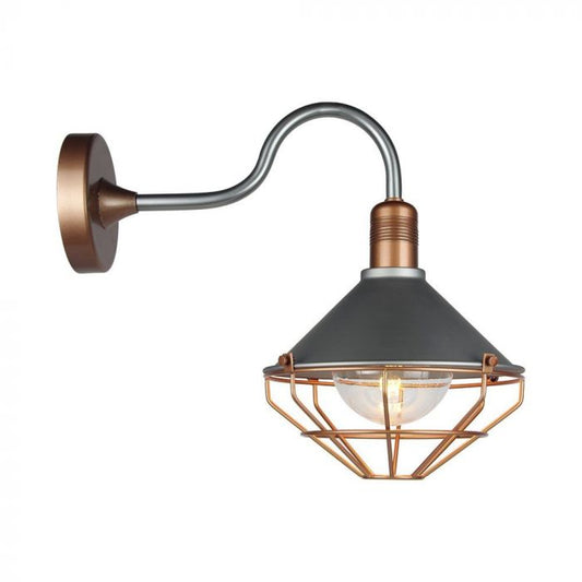 LED WALL E27 LAMP ROSE GOLD DOWN 250X365X420 IP65