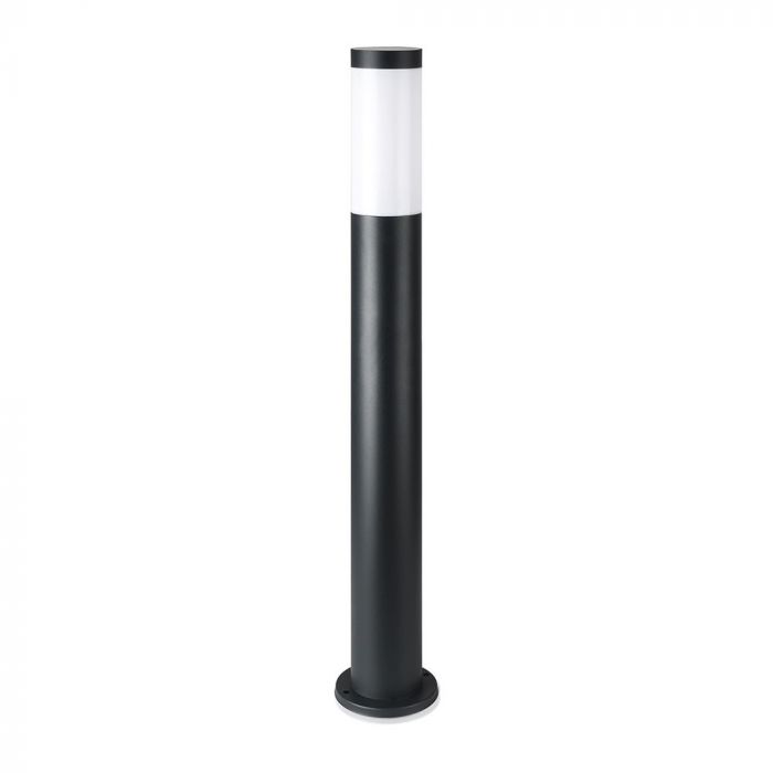 LED BOLLARD E27 LAMP STAINLESS STEEL 76X110X800 IP44 BLACK