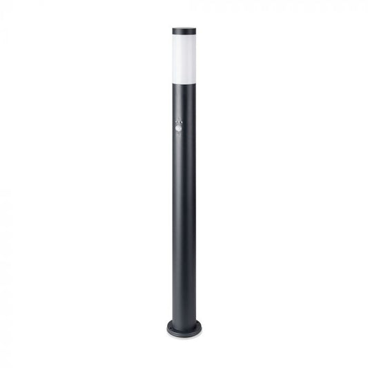 LED BOLLARD E27 LAMP STAINLESS STEEL 76X110X1100 IP44 BLACK SENSOR