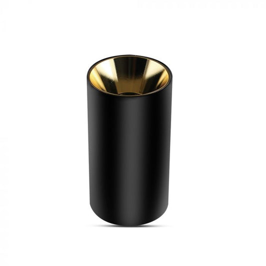 LED SURFACE GU10 FITTING ALUMINIUM ROUND 80X140 BLACK+GOLD