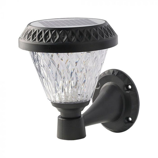 LED SOLAR WALL LAMP with RF Control CCT:3in1 75Lm 90° 16x23 BLACK BODY IP65