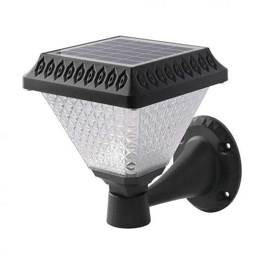 LED SOLAR WALL LAMP SQUARE with RF Control CCT:3in1 75Lm 90° 16x23 BLACK BODY IP65