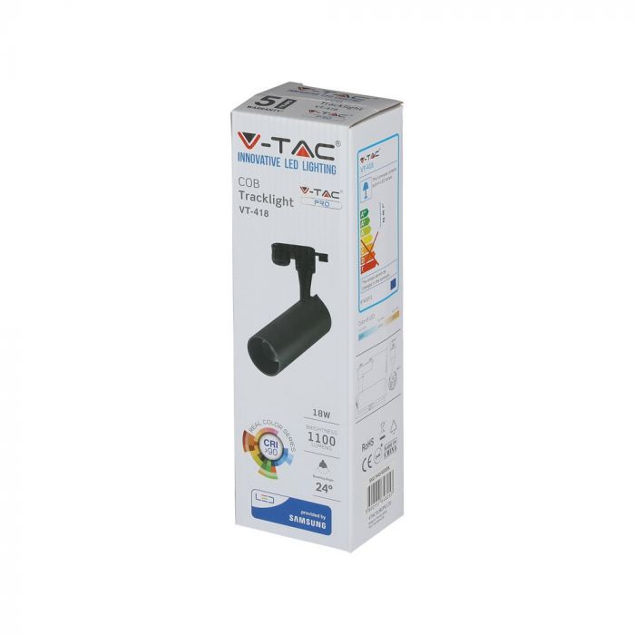 LED TRACK COB LIGHT 18W 1260lm 4000K 24° 60X156X165 4-LINE BLACK SAMSUNG CHIP