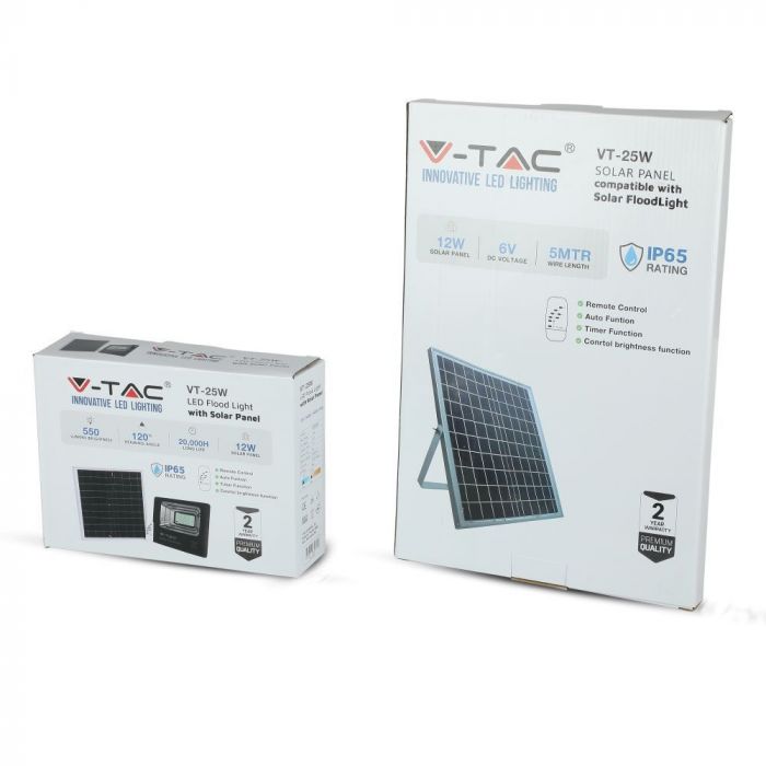 LED SOLAR FLOOD LIGHT 12W DL 550lm 120° 205X50X170 IP65 BLACK