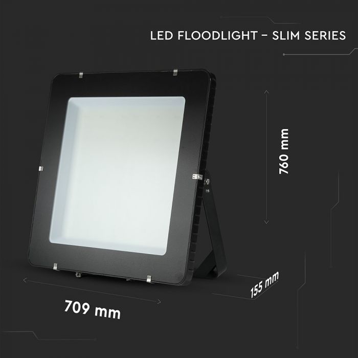 1000W LED Floodlight SMD SAMSUNG Chip Slim Black Body 6400K 120 lm/Watt