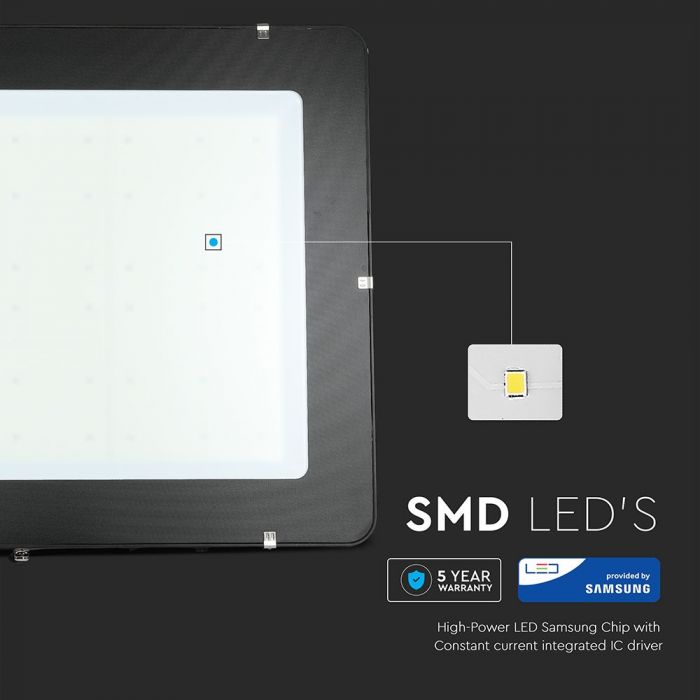 1000W LED Floodlight SMD SAMSUNG Chip Slim Black Body 6400K 120 lm/Watt