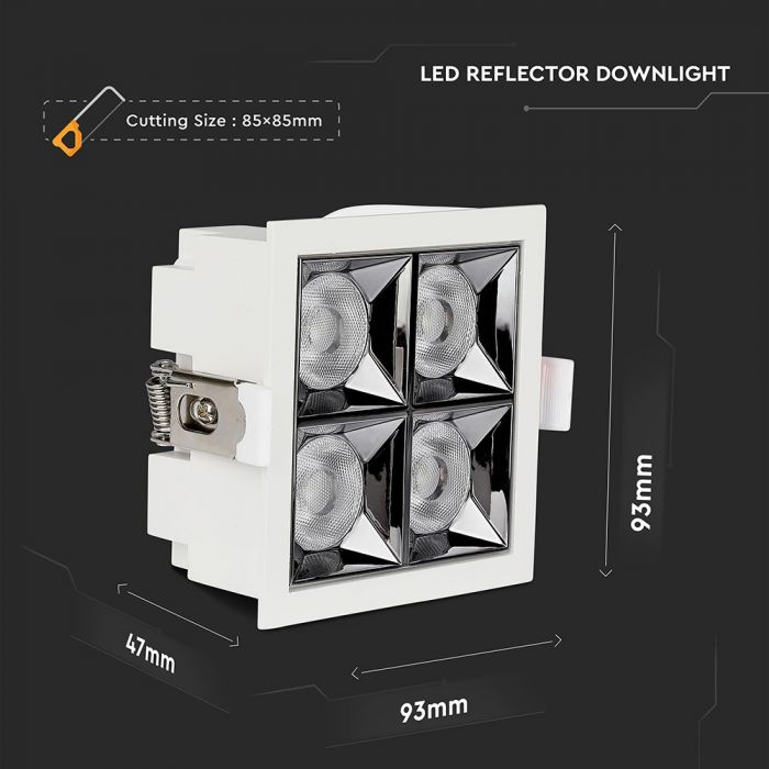 LED REFLECTOR SMD DOWNLIGHT16W WW 1280lm 12° 93X93X47(85X85) SAMSUNG CHIP