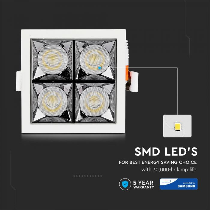 LED REFLECTOR SMD DOWNLIGHT16W WW 1280lm 12° 93X93X47(85X85) SAMSUNG CHIP