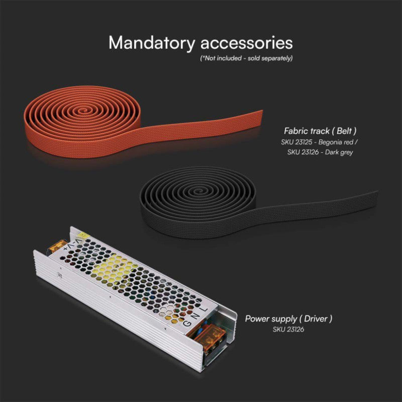 LED MAGNETIC FABRIC TRACKLIGHT 20W WW 1700lm 120° SANDY WHITE 200x113mm