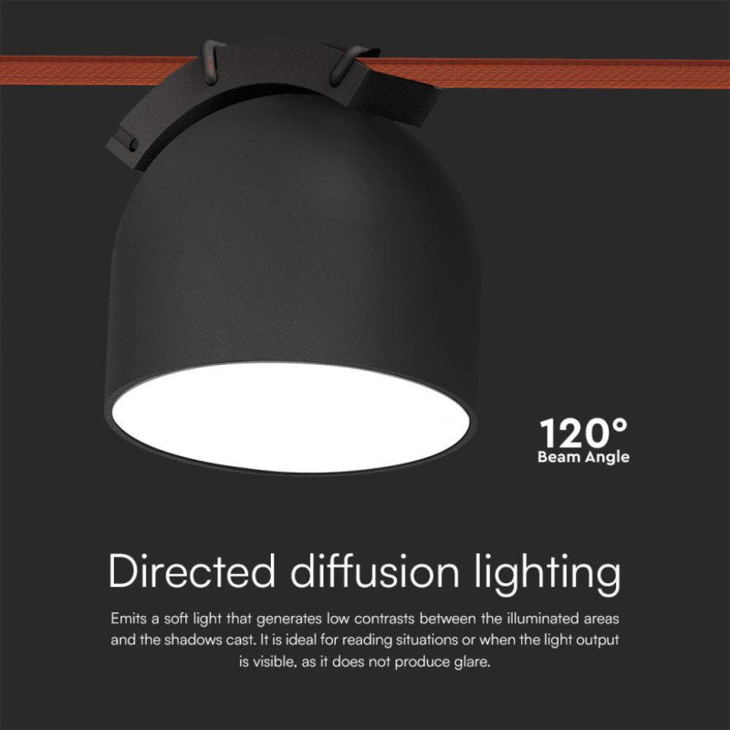 LED MAGNETIC FABRIC TRACKLIGHT 12W WW 800lm 120° SANDY BLACK 107x107mm
