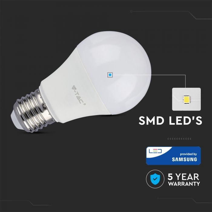 LED Bulb SAMSUNG Chip 6.5W E27 A++ A60 Plastic 4000K