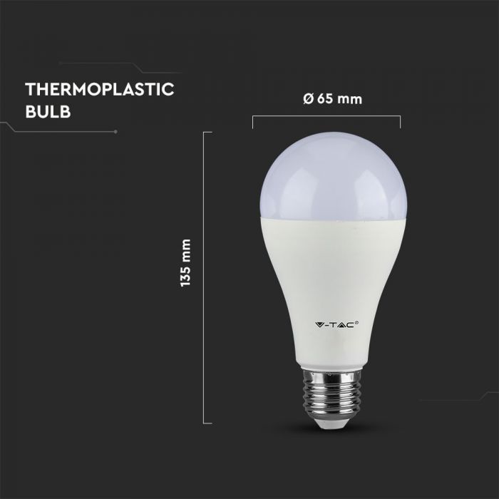 LED Bulb SAMSUNG Chip 17W E27 A65 Plastic Warm White