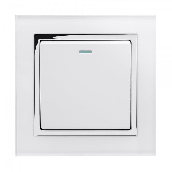 CRYSTAL CT (RETRACTIVE/PULSE) LIGHT SWITCH 1 GANG WHITE