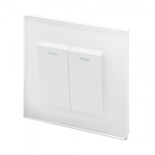 CRYSTAL PG (RETRACTIVE/PULSE) LIGHT SWITCH 2 GANG WHITE