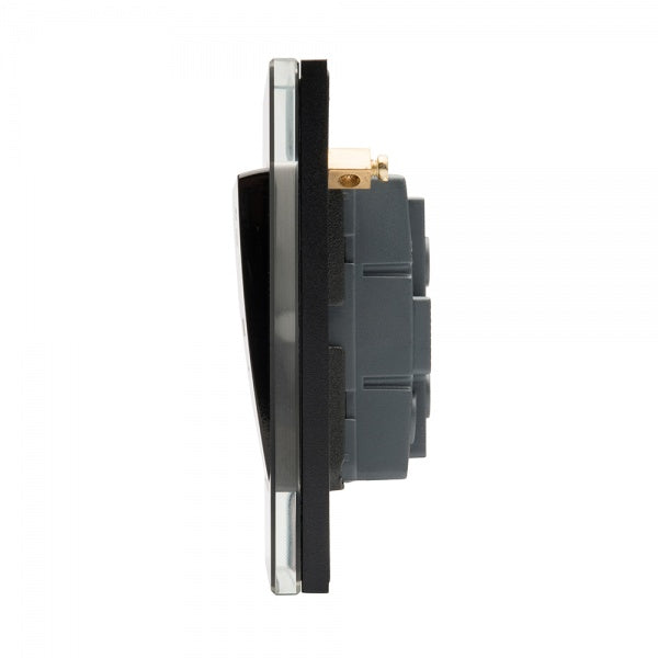 CRYSTAL CT (RETRACTIVE/PULSE) LIGHT SWITCH 2 GANG BLACK