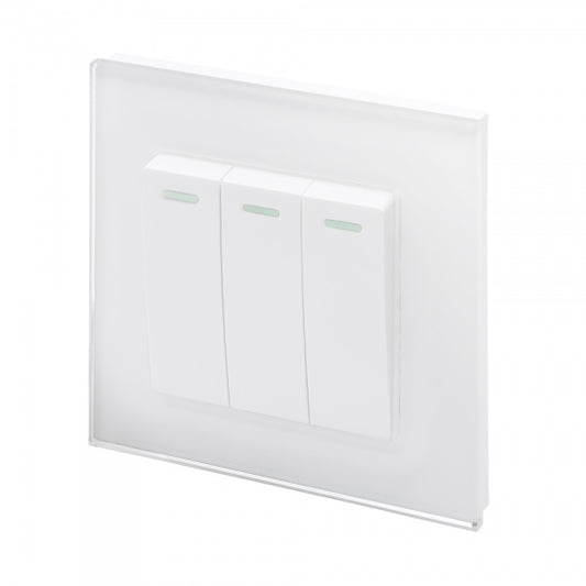 CRYSTAL PG (RETRACTIVE/PULSE) LIGHT SWITCH 3 GANG WHITE