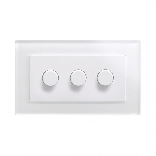 CRYSTAL PG ROTARY INTELLIGENT LED DIMMER SWITCH 3G/2WAY WHITE