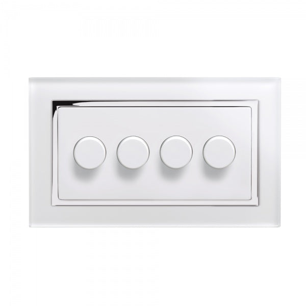 CRYSTAL CT ROTARY INTELLIGENT LED DIMMER SWITCH 4G/2WAY WHITE
