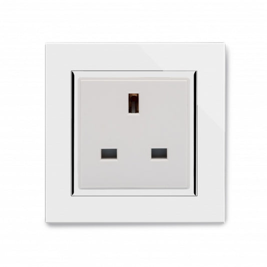 CRYSTAL CT SINGLE 13A UK UNSWITCHED SOCKET WHITE