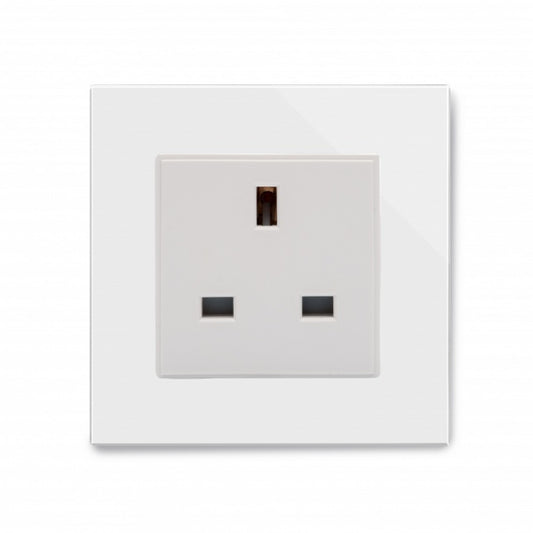 CRYSTAL PG SINGLE 13A UK UNSWITCHED SOCKET WHITE