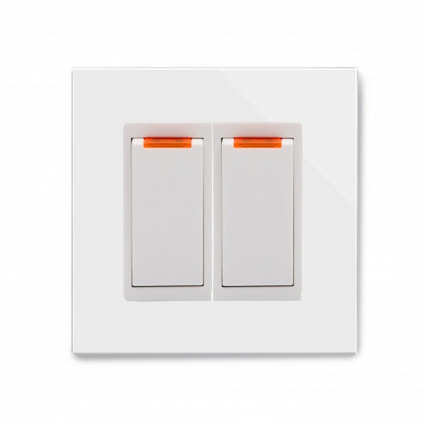 CRYSTAL PG 20A DUAL SWITCH WITH NEON WHITE