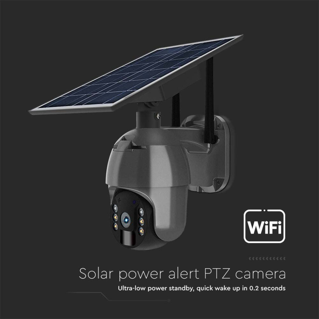CAMERA SOLAR ENERGY WIFI HD SMART PTZ WITH SENSOR BLACK