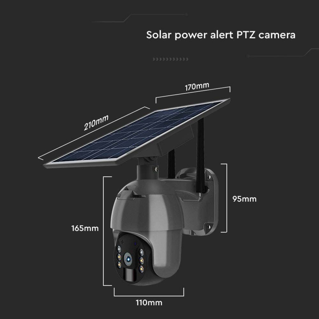 CAMERA SOLAR ENERGY WIFI HD SMART PTZ WITH SENSOR BLACK