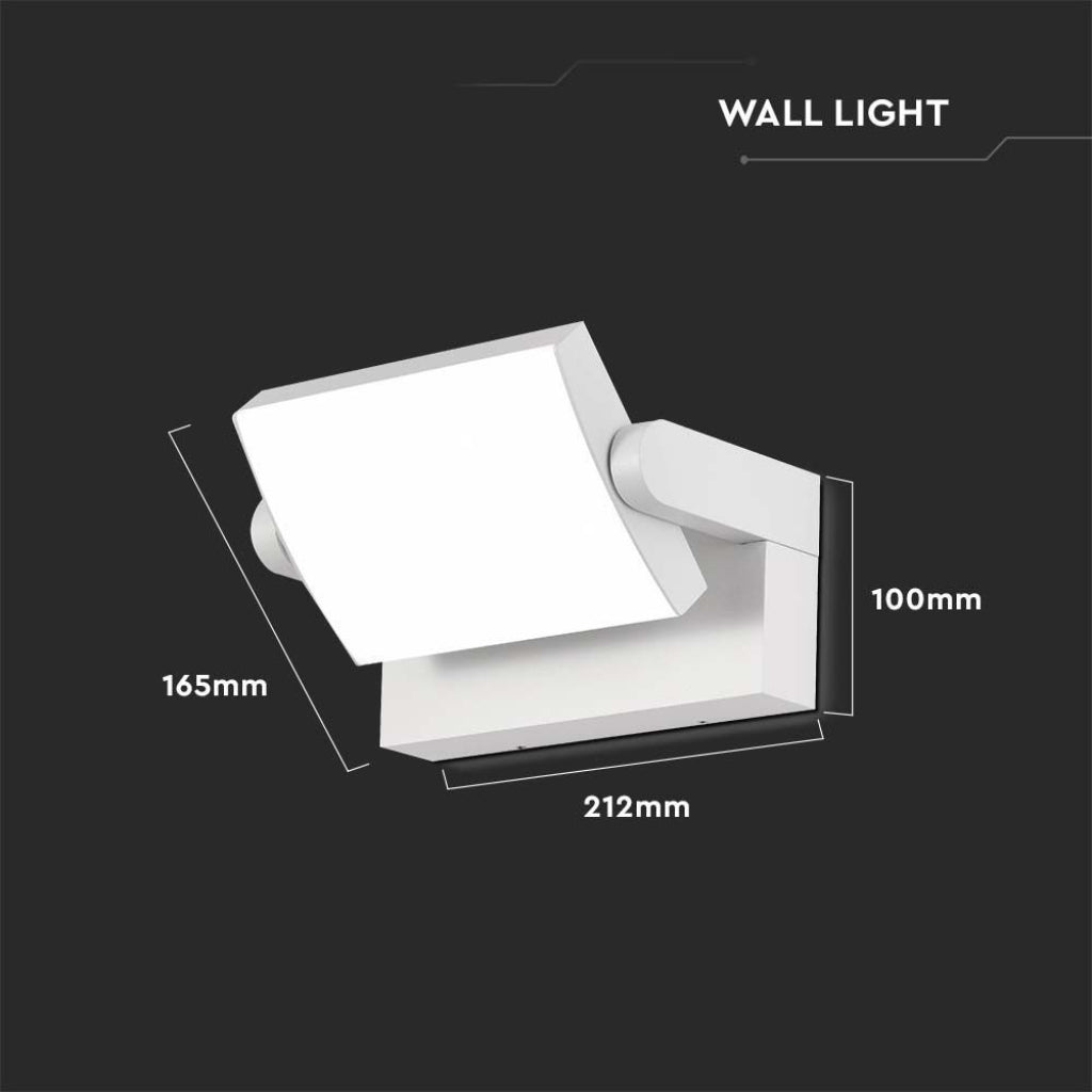 LED WALL LIGHT 17W WW 2520lm 350° 212x165x100 WHITE IP65