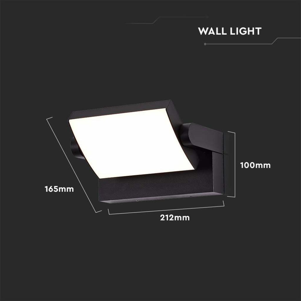 LED WALL LIGHT 17W WW 2520lm 350° 212x165x100 BLACK IP65