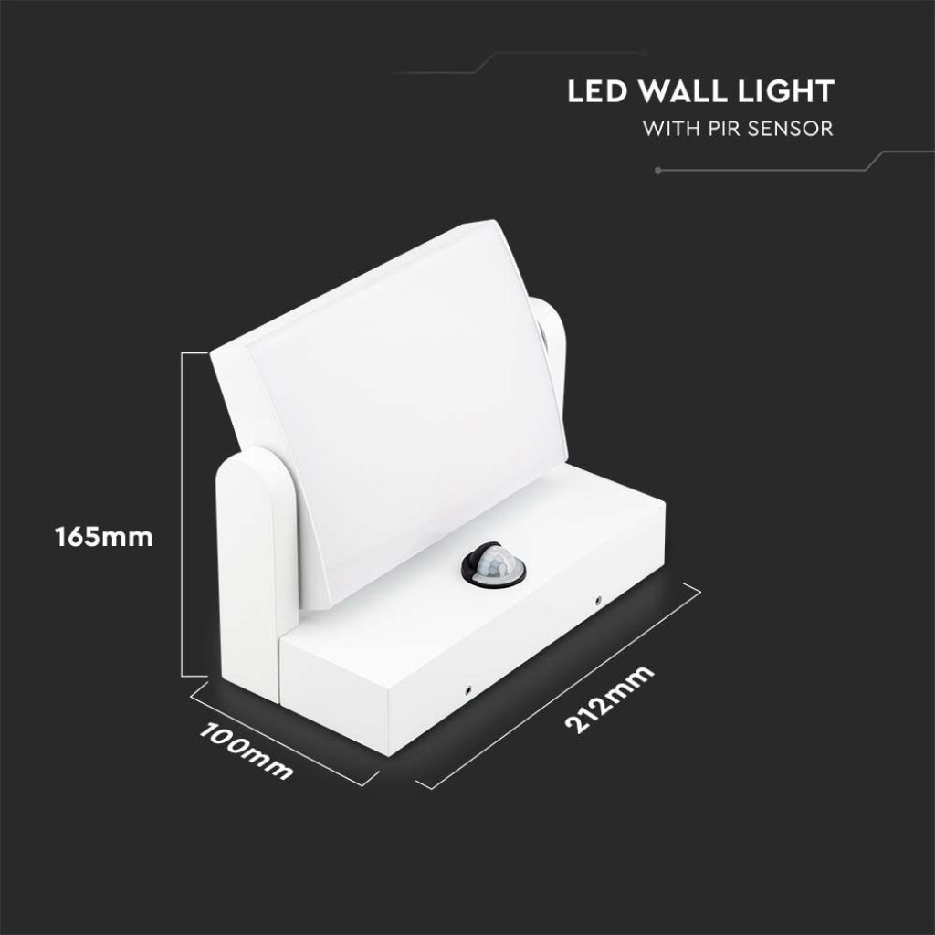 LED WALL LIGHT SENSOR 17W DL 2580lm 350° 212x165x100 WHITE IP65
