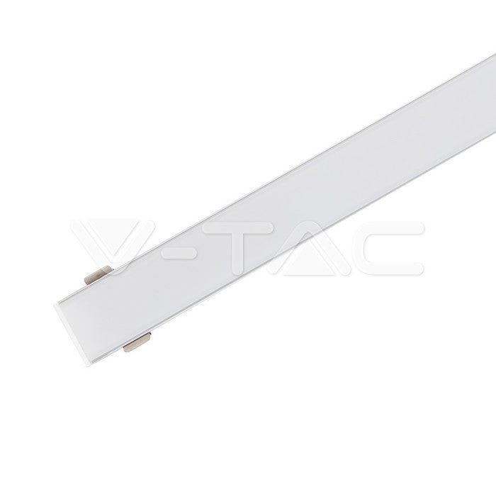 LED Strip Mounting Kit With Diffuser Aluminum 2000 x 23.5 x 10mm Milky