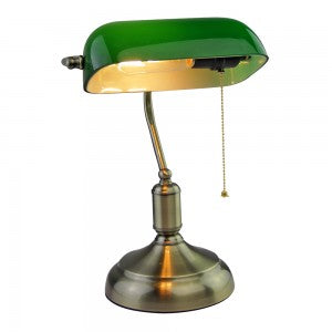Bankers Table Lamp Switch E27 Green