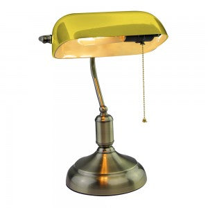 Bankers Table Lamp Switch E27 Yellow