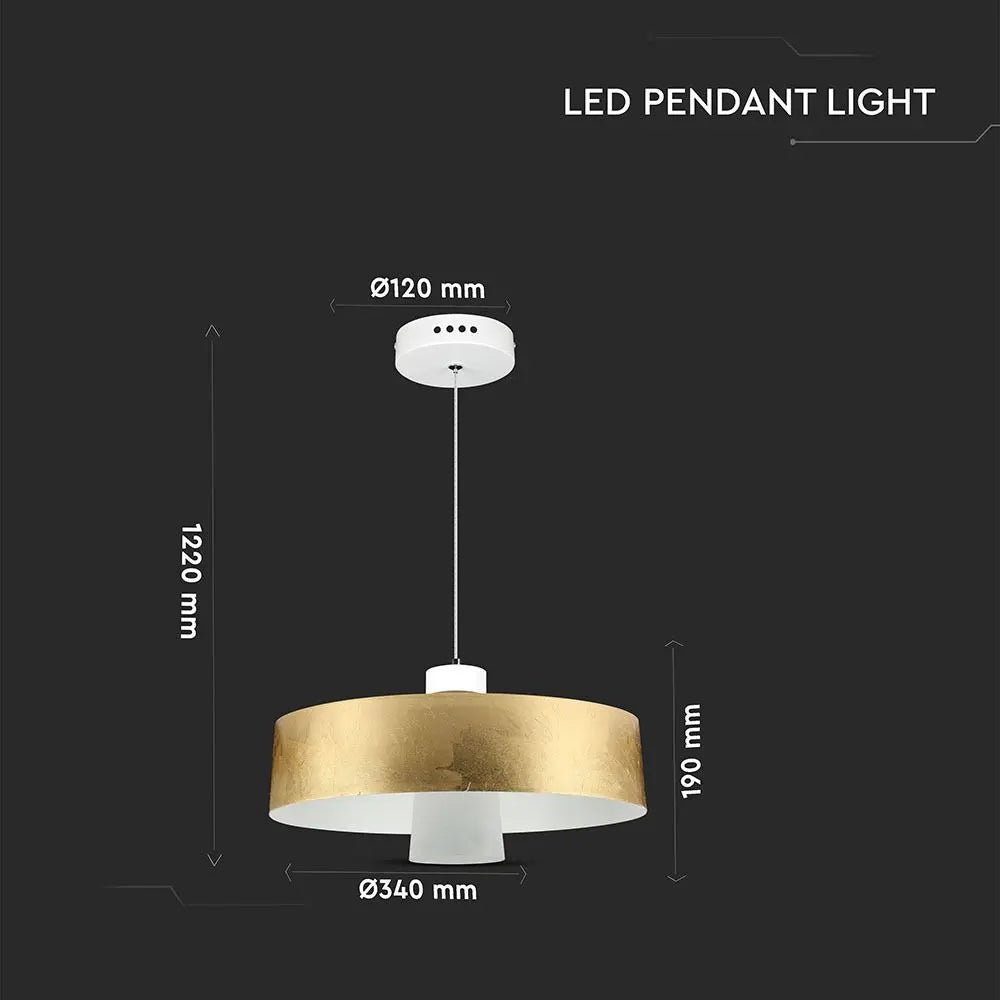 7W LED Pendant Light Gold ÃƒËœ340 Natural White
