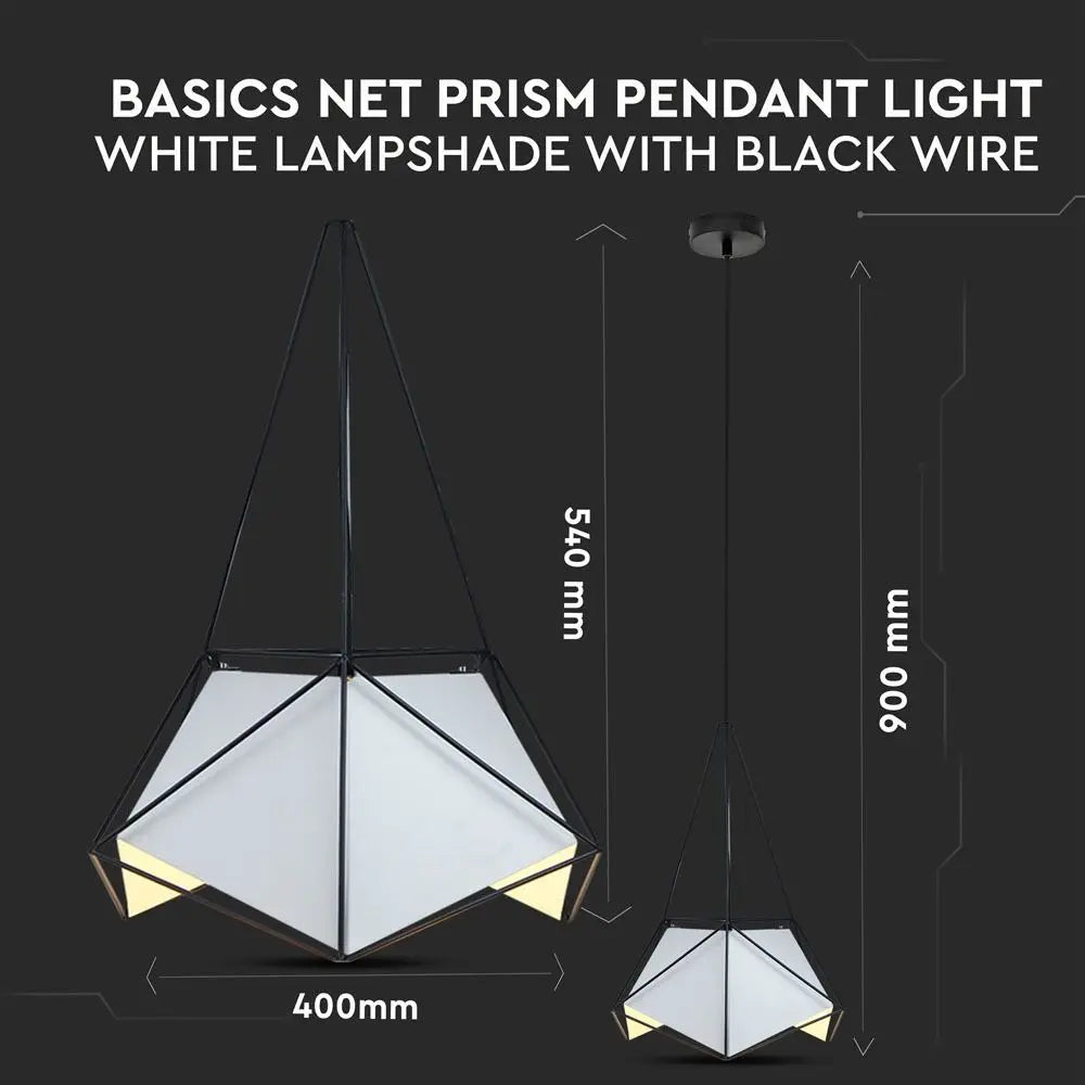 Pendant Light Basics Net Prism White Lampshade