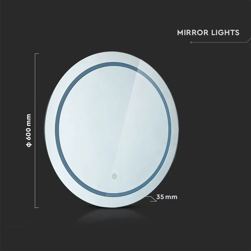 8W LED Mirror Light Round IP44 Anti Fog 3 in 1 + 17W Heater