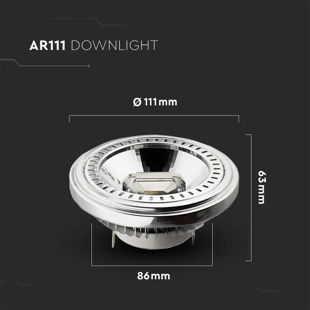 LED Spotlight AR111 15W 12V Beam 20 Sharp Chip Warm White