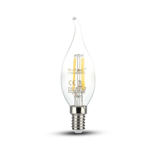LED Bulb 4W Filament Candle Flame E14 Natural White