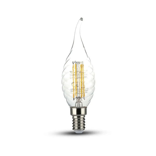 LED Bulb 4W Filament Patent E14 Twist Candle Flame Warm White