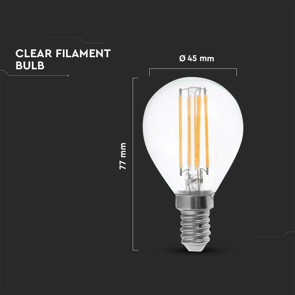LED Bulb 4W Filament Patent E14 P45 Warm White Dimmable