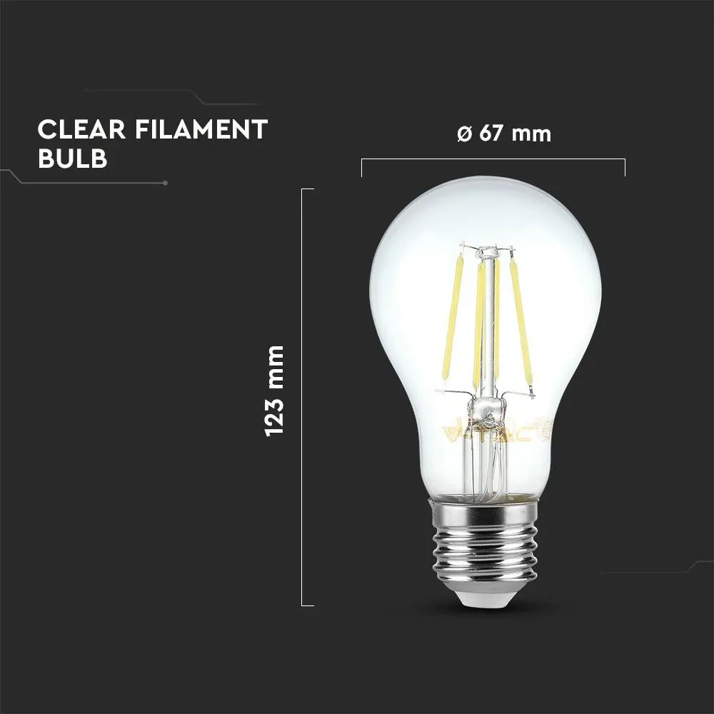 LED Bulb 8W Filament Patent E27 A67 White