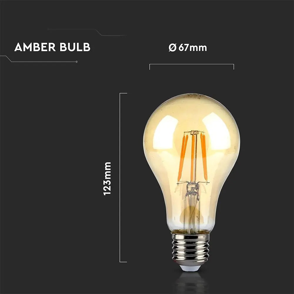LED Bulb 8W E27 Filament Amber Cover Warm White