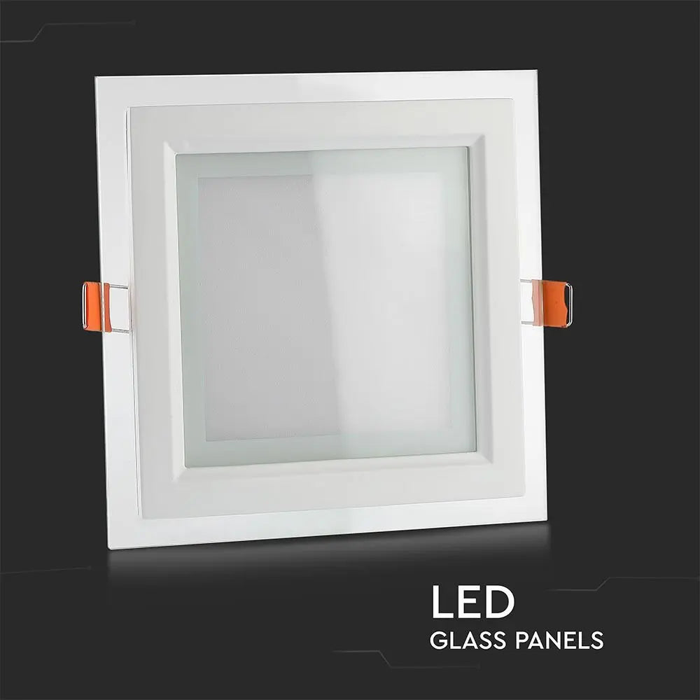 12W LED Panel Glass Square Natural White